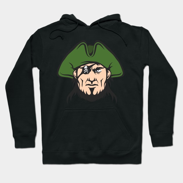 Pirate Mascot Face Hoodie by devaleta